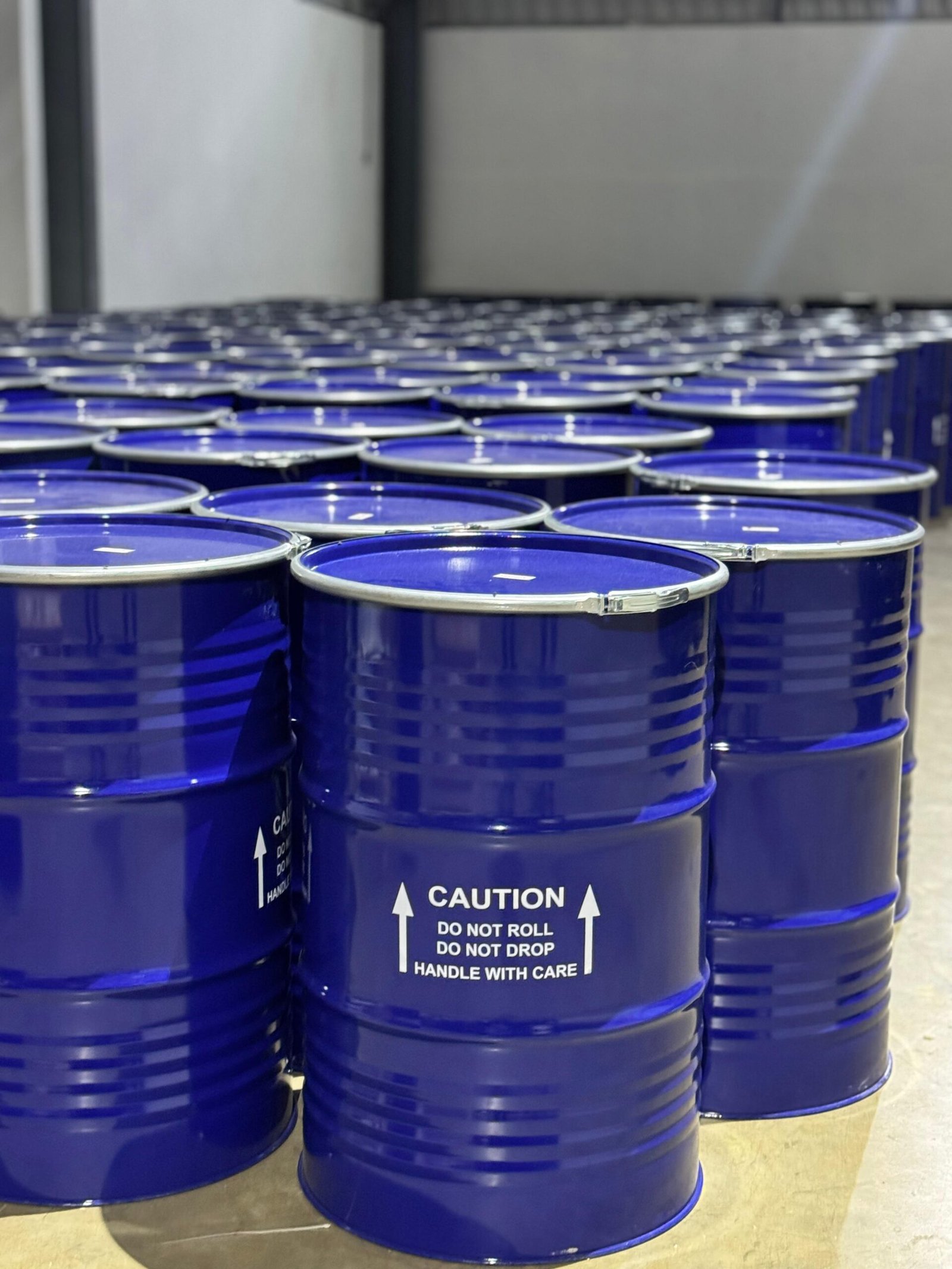 Blue drum at the factory